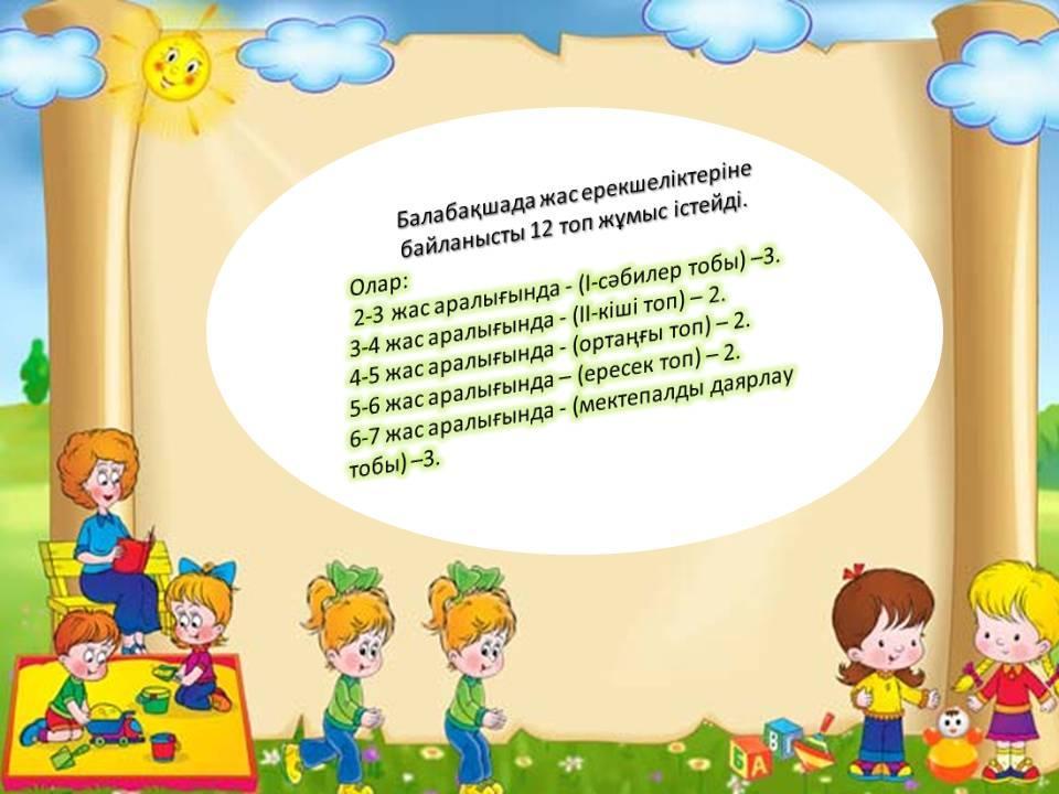 Балабақша туралы мәлімет!